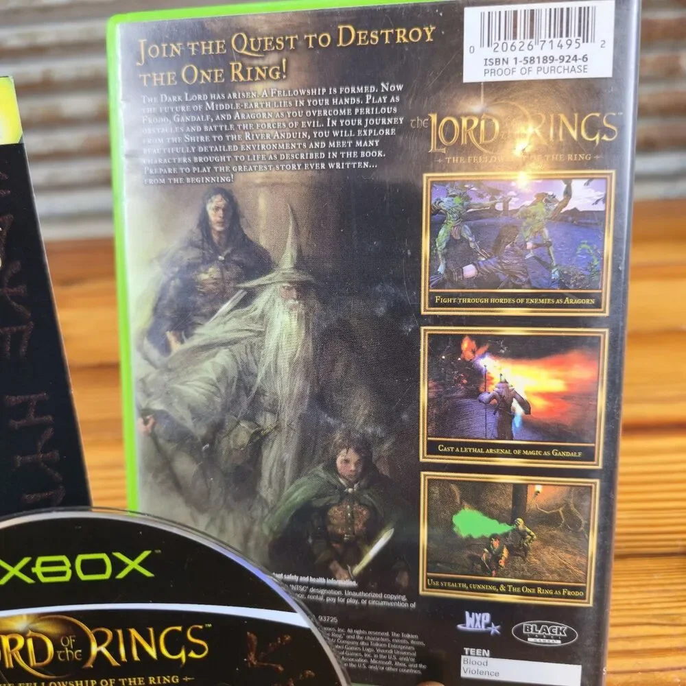 Lord of the Rings The Fellowship of the Ring Xbox + Complete Tested NICE!